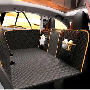 Extensor de asiento trasero para perros, gran espacio, funda impermeable para asiento trasero con parte inferior dura que soporta 420 libras, hamaca para perro de material mejorado 600D resistente