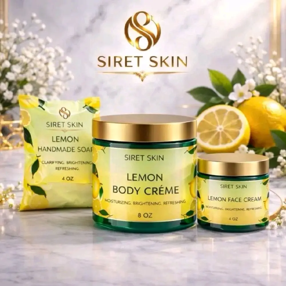 Lemon Skincare Trio Set – Face Cream, Body Cream & Soap Lemon Skincare Trio Set – Face Cream, Body Cream & Soap