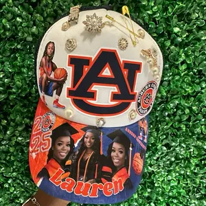 Personalized Trucker Hat with Optional Charms , Custom Photo Hat for Graduation, Birthdays & Special Events