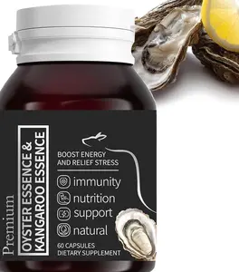 Oyster Extract for Men & Oyster Essence Kangaroo Essence, Organic Pure Oysters Extract Peptides Capsules for Men & Women, Supports Energy & Immune Boost, Zinc, 60 Capsules