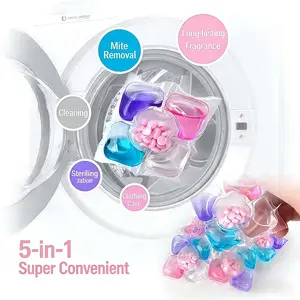 Five-in-one laundry gel beads /1 bag/30pcs/50pcs/80pcs/100pcs/laundry capsule, containing softener, long-term fragrance retention and deep cleaning function, suitable for home use or travel, Laundry Balls, Laundry Pods, Detergent Ball
