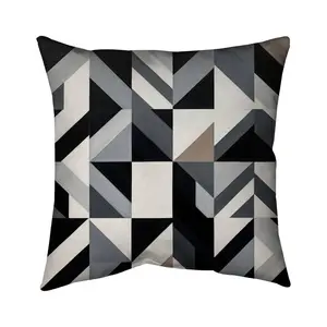 Begin Home Decor 5543-1616-PA27 16 x 16 in. Grid Brown Pillow - Bedroom Decor - Patterned Home Accent