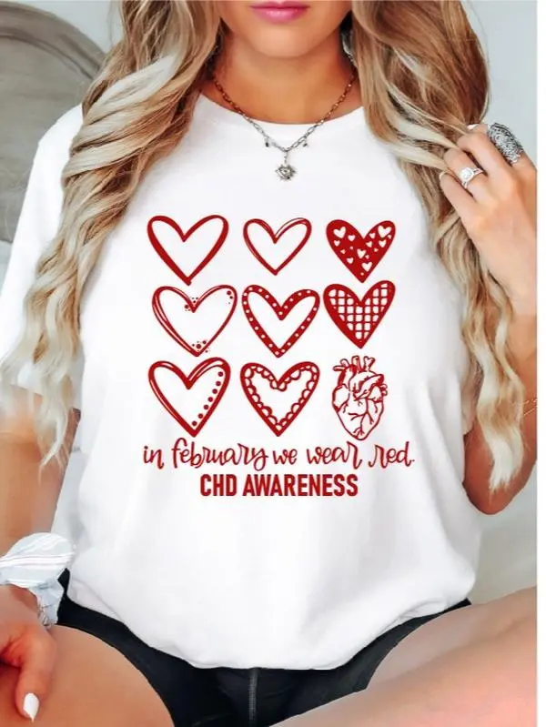 CHD Disease Awareness Heart T-Shirt, Valentine Little Hearts Matter CHD Awareness Shirt,Heart Warrior Tee, Cardiology Tee, In February We Wear Red Shirt.