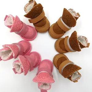 4Pcs/Set Winter Warm Pet Shoes Cute Dog Boots Snow Walking Puppy Sneakers Shoes Casual Fashion Non-slip Dog Shoes Pet Supplies