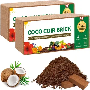 2 Pcs Coco Coir Brick for Plants- 100% Organic Coconut Coir for Garden Soil & Potting Mix, Low EC and pH Balance, Compressed Coconut Husk Fiber for Seed Starter Soil for Indoor Outdoor Plants