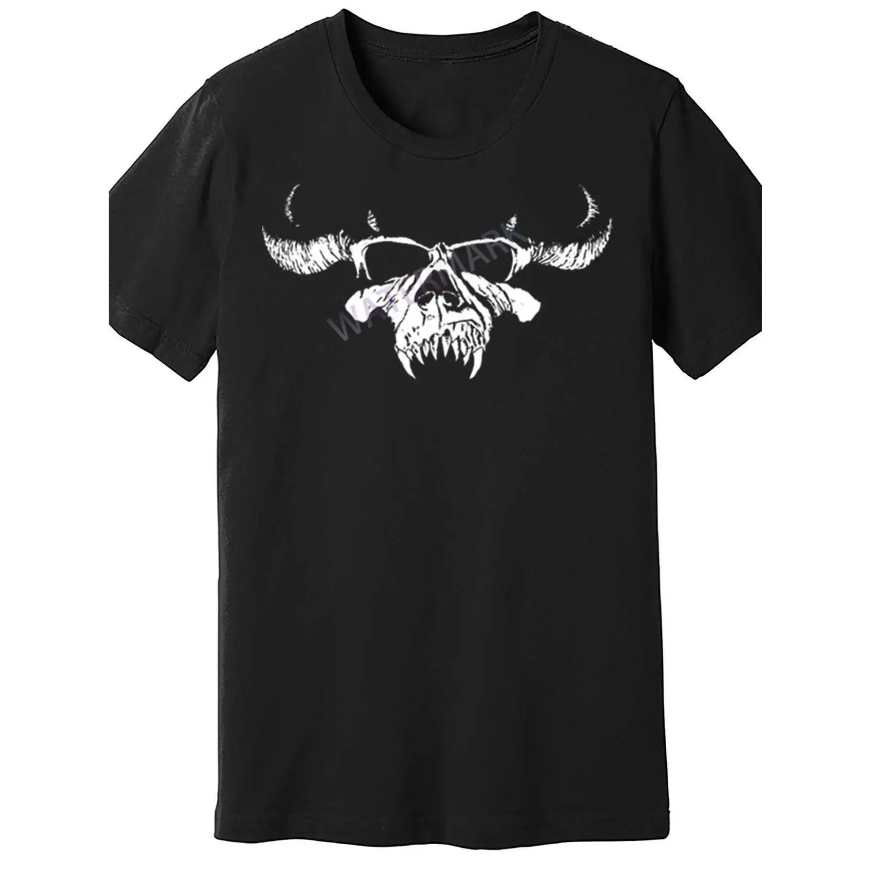Mens Danzig Black T-Shirt - PR2 Skull Graphic, Short Sleeve, 100% Cotton, Casual Knit Tee, Machine Washable Mothers Day Gift