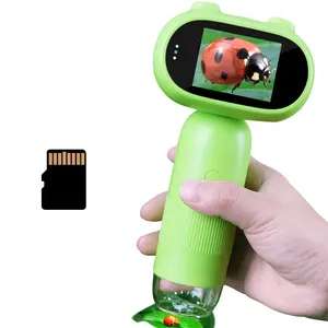 Handheld Microscope for Kids, 500-1000X Pocket Miniscope Educational Science Toys, 2'' IPS Screen Portable Handheld Digital Microscope Gifts for Birthday Christmas Science Gift