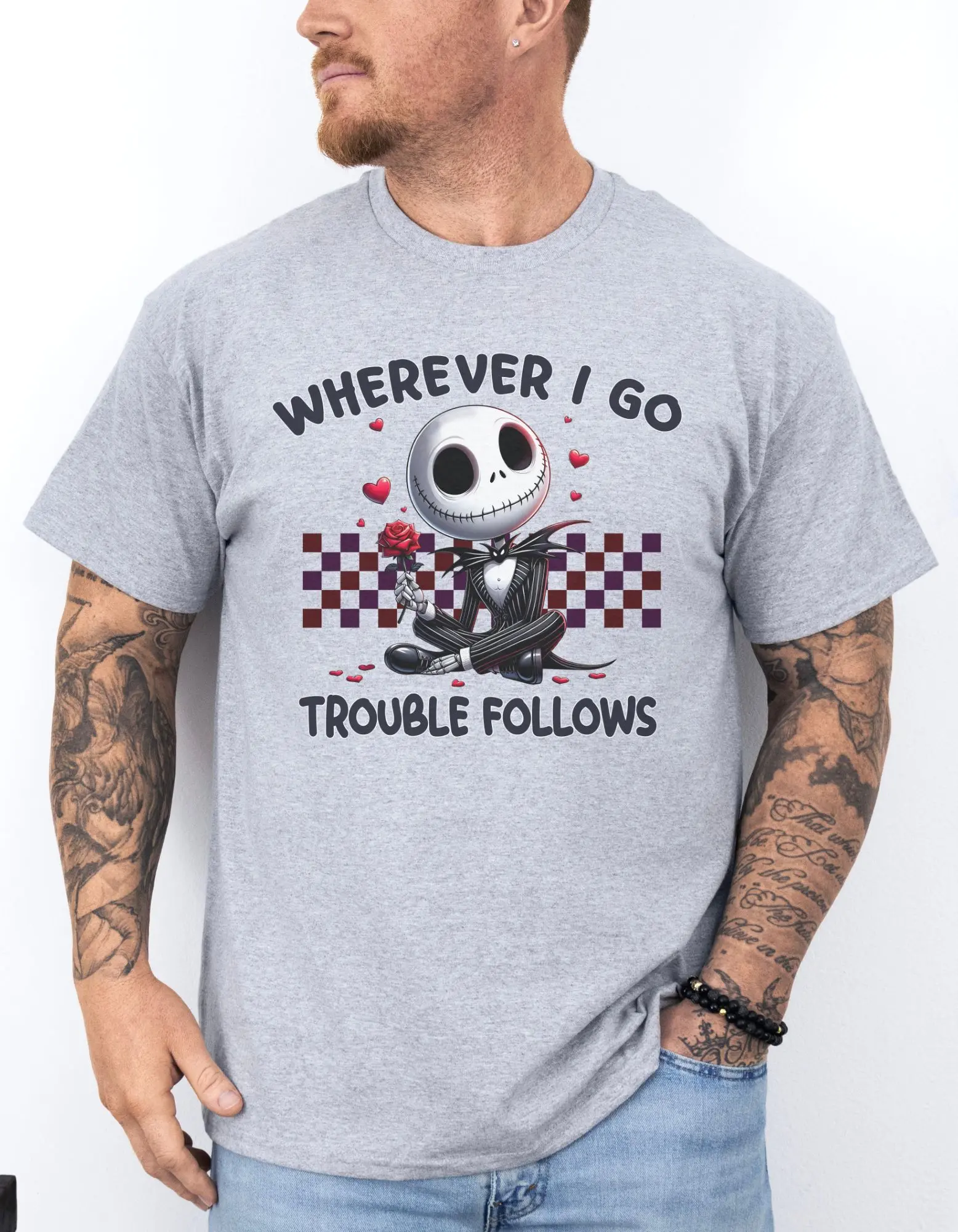 Wherever I go Trouble Follows & I'm Trouble - Unisex - Couples T-Shirt or Zip-up Hoodie