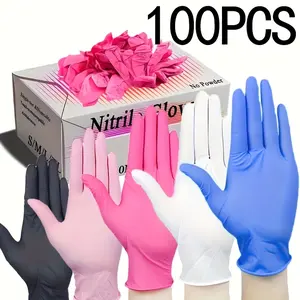 Multi-Color Nitrile Gloves Set (100/50/20), High-Quality Latex-Free Durable Cleaning Gloves for Kitchen, Bathroom, Hotel, Labor Day Fun