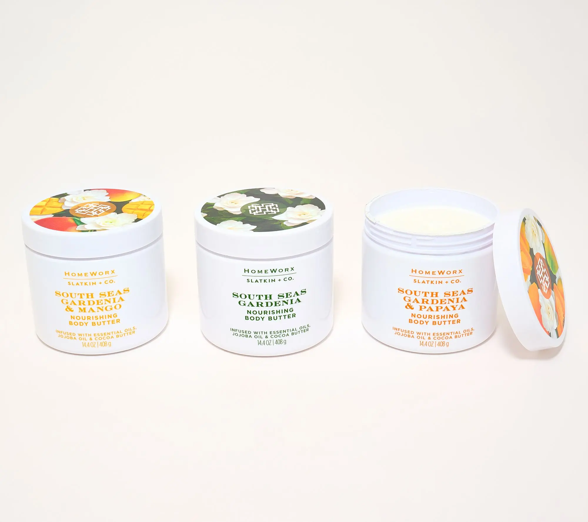 HomeWorx by Slatkin + Co. 3pc South Seas Gardenia 14.4oz Body Butter HomeWorx by Slatkin + Co. 3pc South Seas Gardenia 14.4oz Body Butter