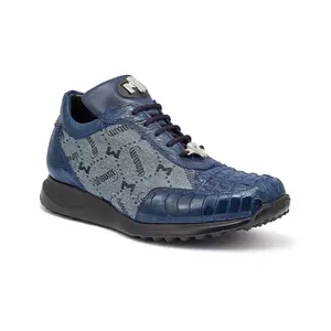 Mauri Carnage in Wonder Blue Mens Ostrich Leg / Hornback Crown / Fabric Sneakers