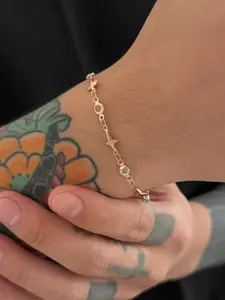 Bohemian Rhinestone Star Chain Bracelet, Fashion Jewelry Gift for Men & Women, Casual Daily Wear Accessory for Parties