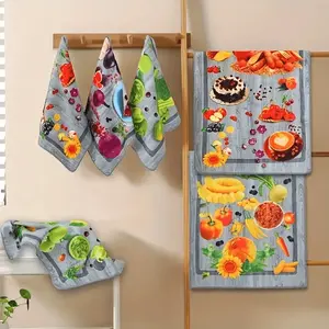 MinimalistHome 6 Pcs Absorbent Cotton Kitchen Towels Wipes Decorates & Instagrams Super Absorbent Trendy Prints Instant Kitchen Glow-Up Perfect Gift