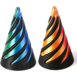 2PC Printed Impossible Cone,Spiral Cone Fidget Toy Impossible Pyramid Passthrough Toy,Printed Spiral Cone Fidget Toy