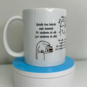 “Botella tras botella ” 11Oz ,12Oz - Mug Ceramic - taza con letras musicales