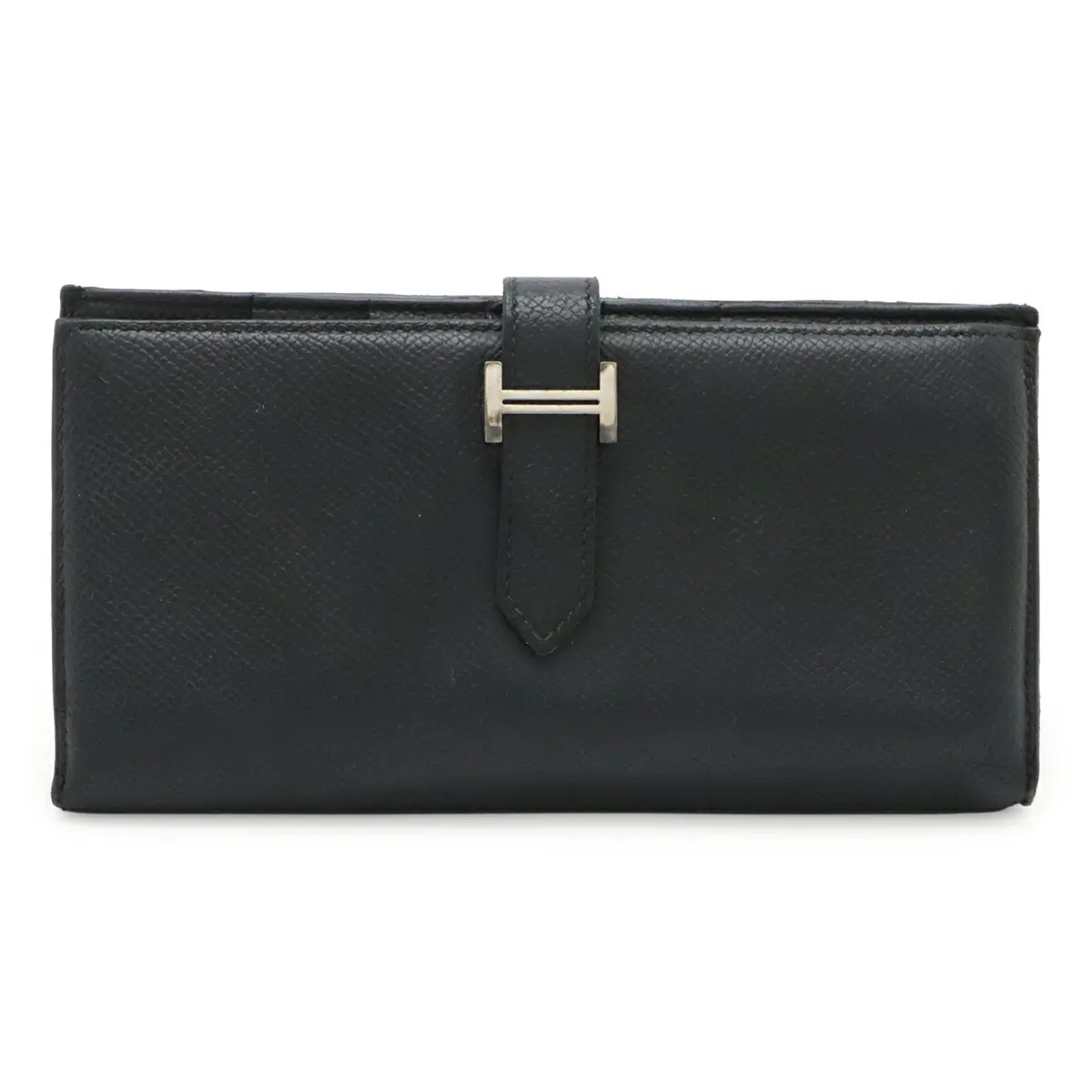 Pre-owned HERMÈS Calfskin Small Leather Goods Hermes Bearn Souffle Epsom Leather Long Wallet