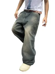 Live unbridled Menswear Retro Style Loose Casual Denim Pants Fashion Men's Jeans