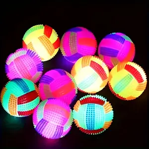 3/6pc Light-Up Dog Ball with Squeaker, Glow Elastic Pet Toy for All Dog Sizes, No Battery Needed, Durable Bouncing Ball for Fetch, Chewing and Outdoor Play