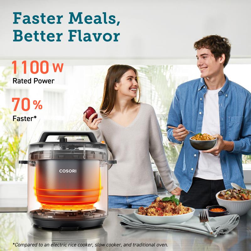 COSORI 9-in-1 Electric Instant Pot Pressure Cooker 6-Qt & Nutrilens R001S AI Scan Smart Nutrition Kitchen Scale Bundle – Digital Kitchen Scale with Type-C Charging & Bluetooth, Accurate Nutritional Analysis, Multi-Use Rice Cooker, Sauté, Sous Vide