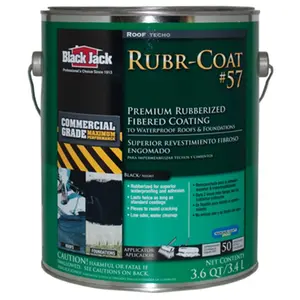 6080-9-34 Black Jack Pro Series Rubber Seal No.57 Rubberized SBS Roof Coating, 3.6 qt., Waterproof Bond Seal
