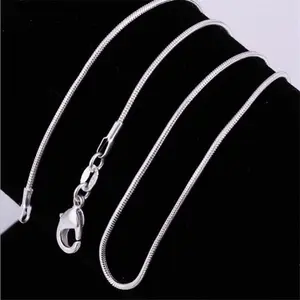 1MM snake bone chain wholesale silver-plated snake chain, hot-selling silver jewelry European beautiful woman collarbone necklace