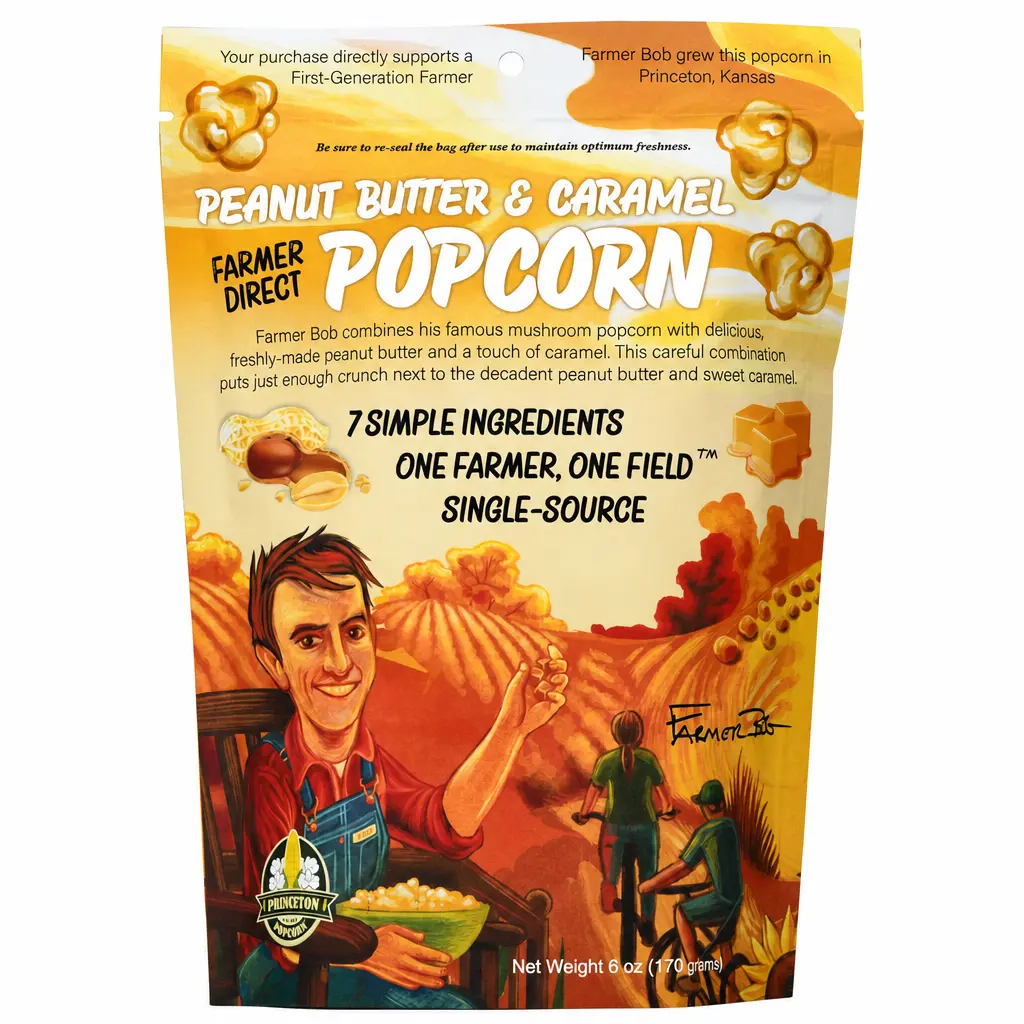 PuffyCrunch Peanut Butter Caramel Popcorn – Air-Popped, Made by Farmer Bob