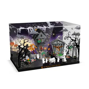 Acrylic Display Case for Tim Burton's The Nightmare Before Christmas, Dustproof Display Box Compatible with 21351 (ONLY Box, NOT Model)