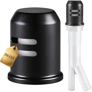 Dishwasher Air Gap with Brass Cover: Matte Black Air Gap Dishwasher for Kitchen Sink, Replacement Dishwasher Air Gap Cap Kit
