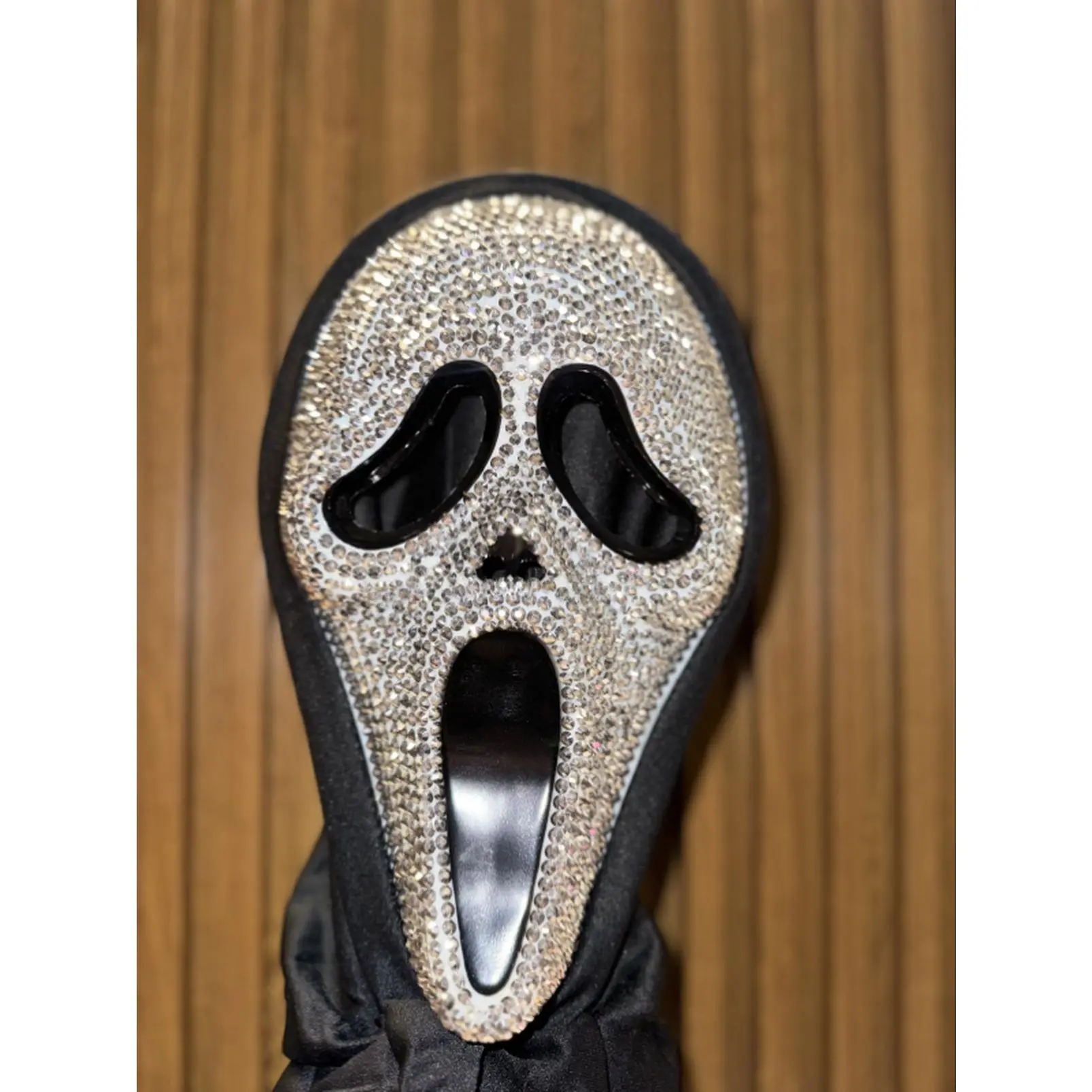 Rhinestone Scary Mask - Plastic Material, Ideal for Halloween Decorations and Parties