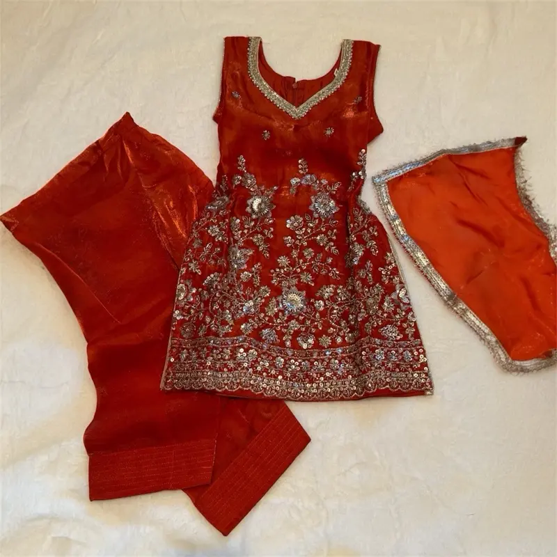 Orange salwar suit for kids