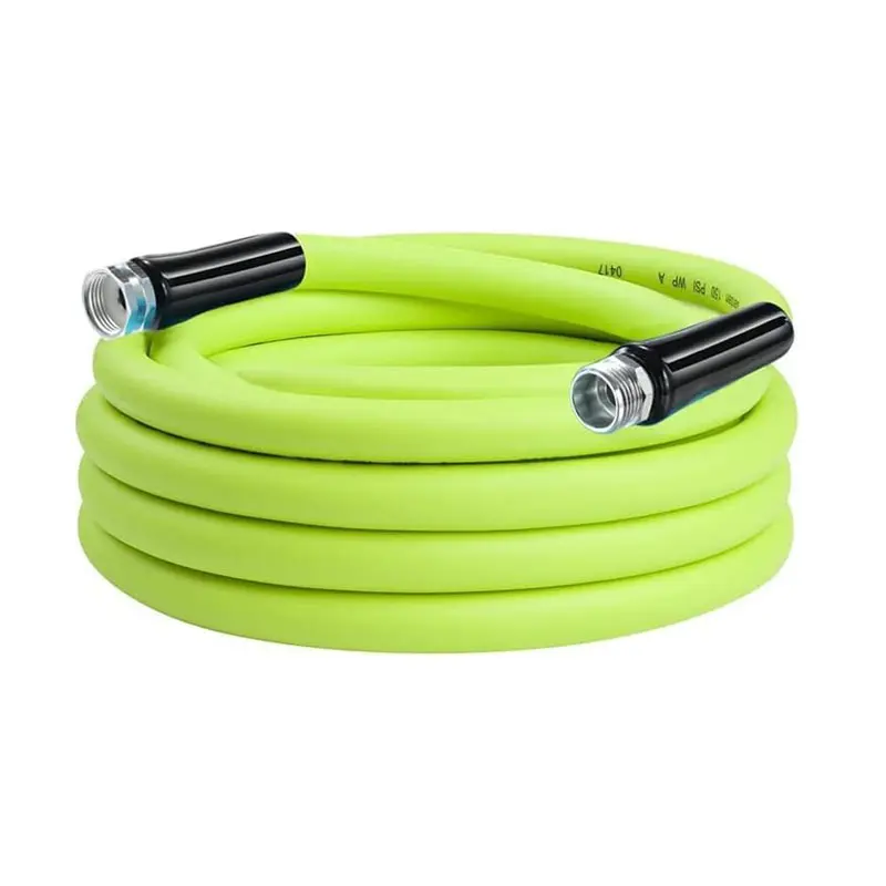 Hybrid Polymer Garden Hose, 5/8" x 25 FT Heavy Duty Garden Hose with 3/4" GHT Aluminum Fittings, Drinking Water Safe Reel Connecting Hose for Outdoor Use