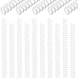 8 mm/5/16 Inch Spiral Binding Coil-4:1 Pitch, 54 Sheet Capacity, Plastic Binder Combs for Teacher, Office Document, Notebook, Business Proposals, Reports, Menus (White), 4 Pcs