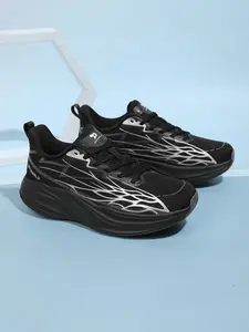 Unisex Shock-Absorbing Carbon Board Running Shoes, Professional Racing Style, Breathable Jacquard Upper, Gradient Color, Full Sole Cushioning, Rotating Buckle, Cushioned Running Shoes