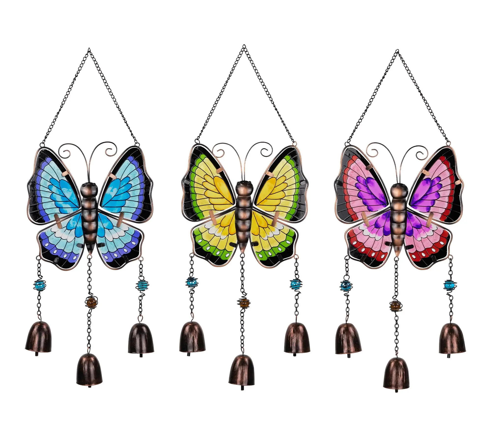 Northlight Metal Butterfly Suncatcher Windchimes Set of 3 Northlight Metal Butterfly Suncatcher Windchimes Set of 3