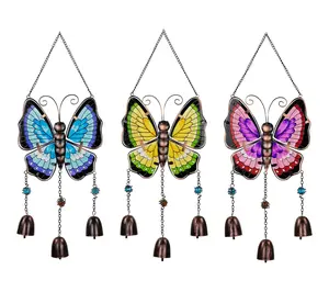 Northlight Metal Butterfly Suncatcher Windchimes Set of 3