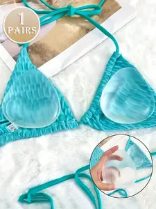 1 Pair Women's Transparent Silicone Push Up Pads, Reusable Soft Breast Cups for Bras, Swimwear and Bikinis No Show Designed Lift Enhance Bust Pads, Suitable for Evening Gowns & Party Outfits & Hot Summer Weather