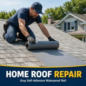 Roofrepair Pro-Grade Waterproof sealant Tape 19.6IN x 32.8FT Permanently Seals Concrete Asphalt Metal Ideal for Patio Shed Roof Gutter Leaks Easy DIY Fix