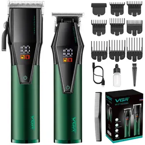 ：VGR Professional Hair Clippers for Men, Barber Clipper and Trimmer Set, Cord/Cordless Hair Cutting Kit with LED Display, Gifts for Men
