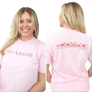 Summer Seaside 2 Sides T-Shirt, Summer New Town Old Ways Hoodie, Beach Holiday Landscape Unisex Crewneck Sweater, Family Friends Group Vacation Shirt Gift Cotton Fit Top