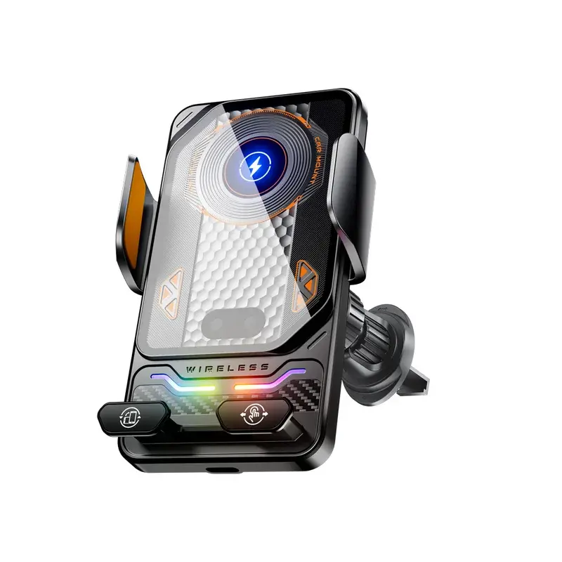 15W Wireless Charger Smart Phones Fast Charging With Automatic Clamp Car Air Vent Electric Rotating Opening Closing Phone Holder,summerwins