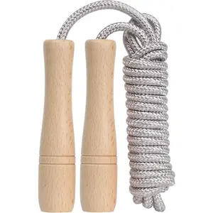 Jump Rope ,8.5ft Adjustable  Skipping Rope with Wooden Handle for Boys and Girls Fitness Outdoor Exercise ()