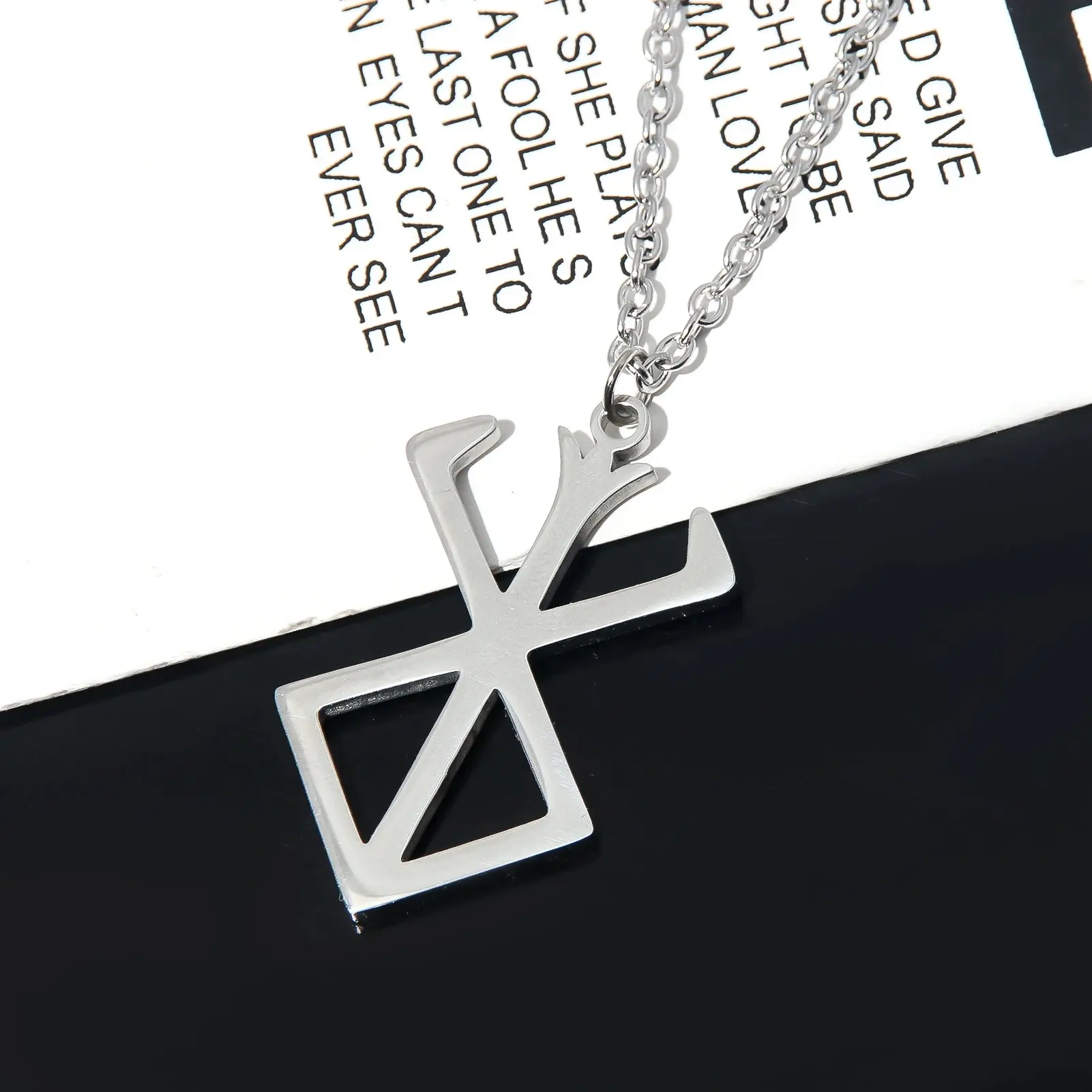 Peripheral Sword Wind Legend Necklace Game Logo Stainless Steel Pendant Choker Fashion Jewelry Accessories Gift For Friend
