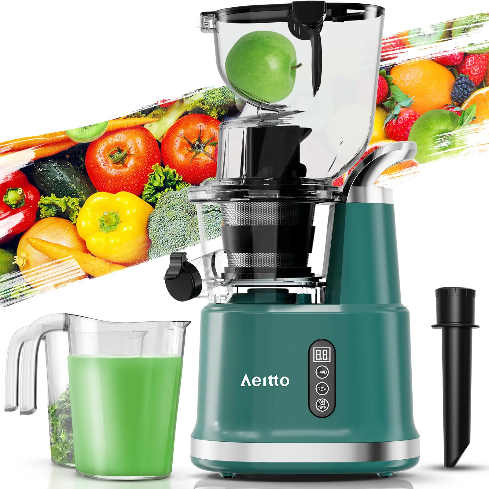 Cold Press Juicer, Whole Vertical Juicer, Slow Masticating Juicer Machines, with Big Wide 83mm Chute, Cold Press Juicer for Whole Fruits and Vegetable