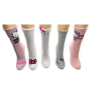 Hello Kitty Ladies' Set of 5 Ribbed Crew Novelty Socks