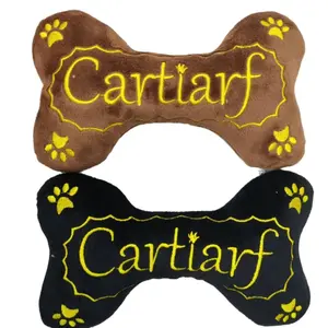 Pet Dog Bone Toy Embroidered Designer Style, Bone Shape Dog Toy, Model Xinghao, No Ca Prop 65, Perfect Gift for Pet Owners