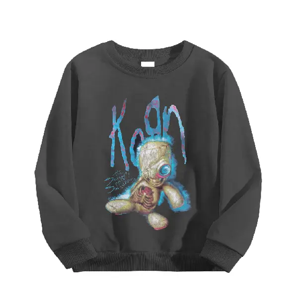 Korn Band Voodoo Doll Graphic Crewneck Sweatshirt Retro Rock Music Long Sleeve Pullover Top Vintage Fan Merch Sweatshirt
