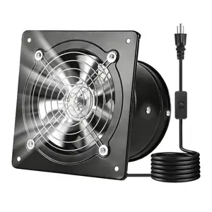VEVOR 6 Inch Exhaust Fan, 308 CFM High Velocity Wall Mount Vent Fan with On/Off Control, Low Consumption, Portable Ventilation Extractor for Attic, Garage, Basement, Workshop, Kitchen, Chicken Coop, Black