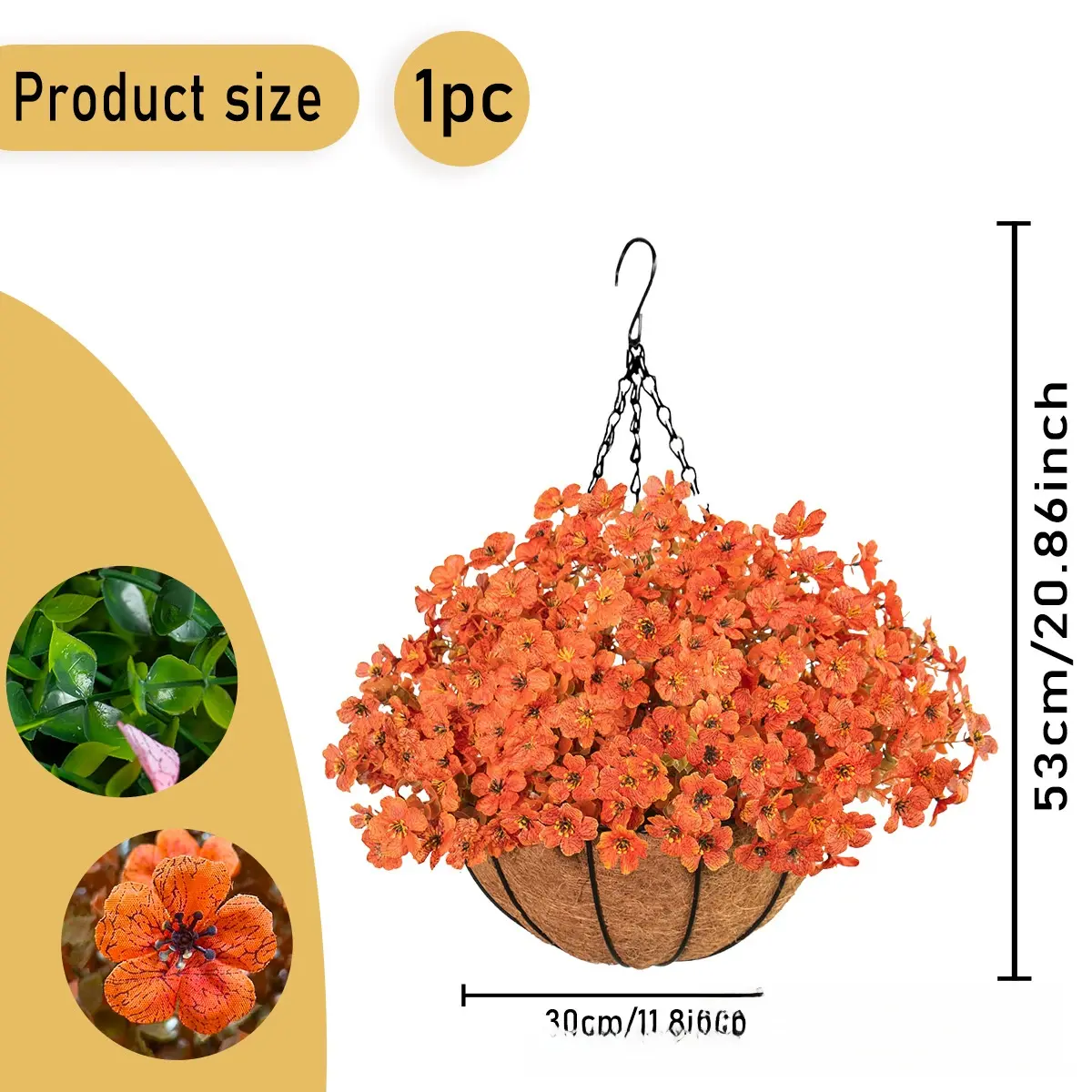 Orange hanging basket-30cm [Large quantities at fa