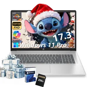 HP 17-inch Laptop for Business and Student -  Windows 11 Pro, Wi-Fi 6, up to 32GB RAM, 512GB SSD, AMD Ryzen 5 7430U, Fast Charge, 17.3” FHD Anti-Glare Display,Bundle Accessory
