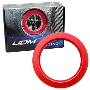iJDMTOY Sports Red Aluminum Keyless Engine Push Start Button Decoration Ring Trim For Honda 2016-2021 Gen10 and 2022-up Gen11 Civic